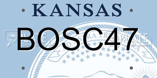 BOSC47 Kansas License Plate