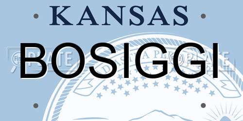 BOSIGGI Kansas License Plate