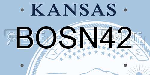 BOSN42 Kansas License Plate
