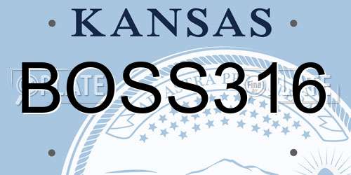 BOSS316 Kansas License Plate