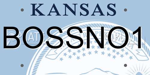 BOSSNO1 Kansas License Plate