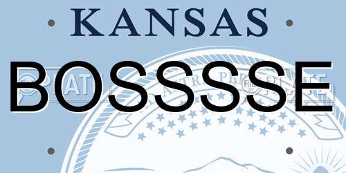 BOSSSSE Kansas License Plate