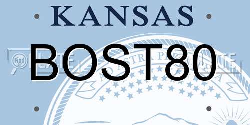 BOST80 Kansas License Plate
