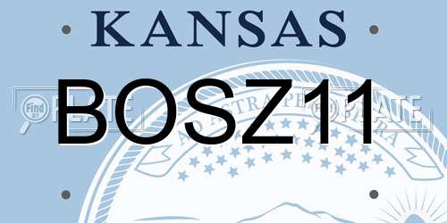 BOSZ11 Kansas License Plate
