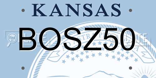 BOSZ50 Kansas License Plate