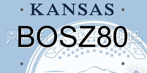 BOSZ80 Kansas License Plate