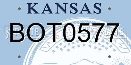 BOT0577 Kansas License Plate