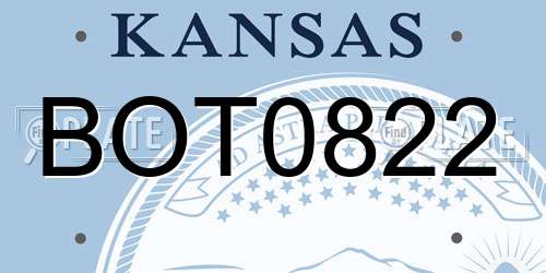 BOT0822 Kansas License Plate