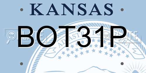 BOT31P Kansas License Plate