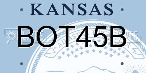 BOT45B Kansas License Plate