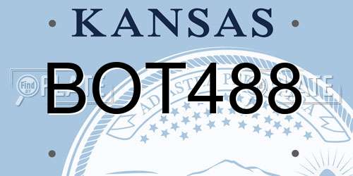BOT488 Kansas License Plate
