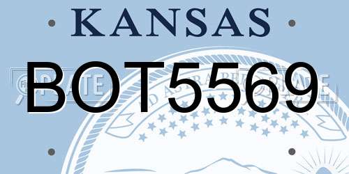 BOT5569 Kansas License Plate