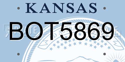 BOT5869 Kansas License Plate