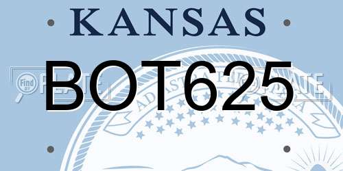 BOT625 Kansas License Plate