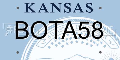 BOTA58 Kansas License Plate