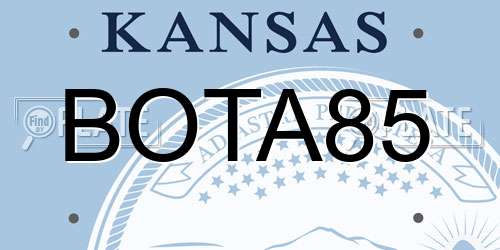 BOTA85 Kansas License Plate