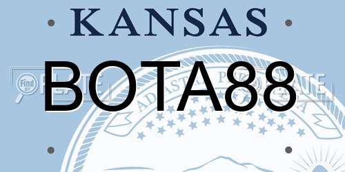 BOTA88 Kansas License Plate