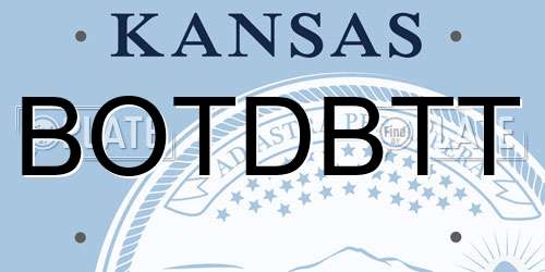 BOTDBTT Kansas License Plate