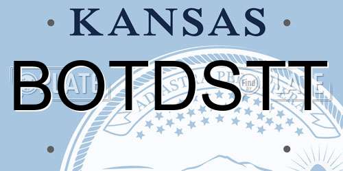 BOTDSTT Kansas License Plate
