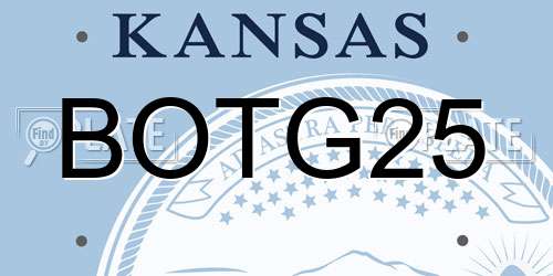 BOTG25 Kansas License Plate