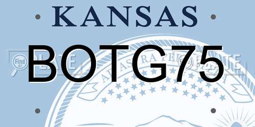 BOTG75 Kansas License Plate