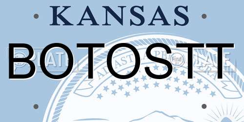 BOTOSTT Kansas License Plate