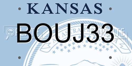 BOUJ33 Kansas License Plate