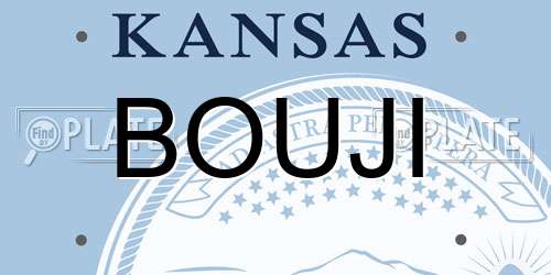 BOUJI Kansas License Plate