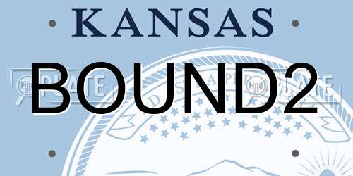 BOUND2 Kansas License Plate