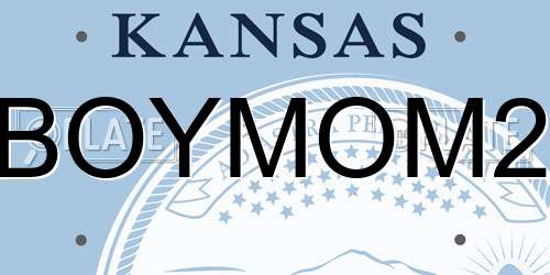 BOYMOM2 Kansas License Plate