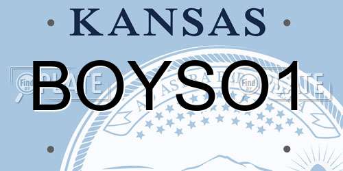 BOYSO1 Kansas License Plate
