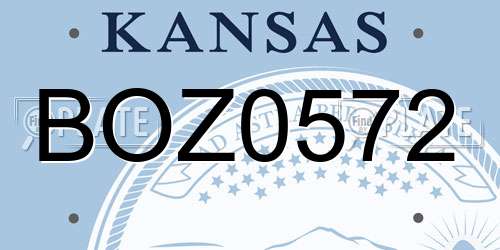 BOZ0572 Kansas License Plate