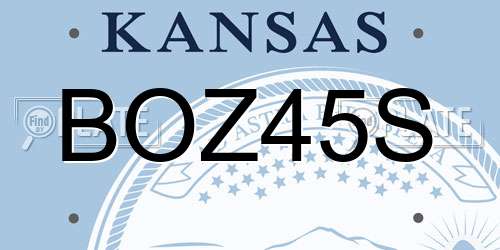 BOZ45S Kansas License Plate
