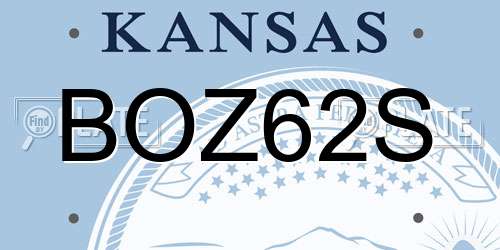 BOZ62S Kansas License Plate