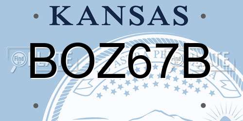BOZ67B Kansas License Plate