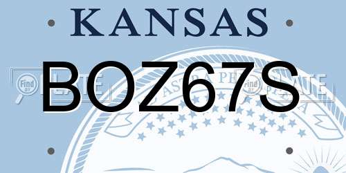 BOZ67S Kansas License Plate