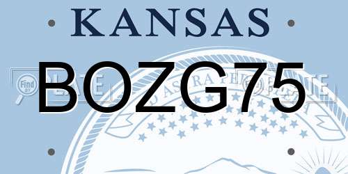 BOZG75 Kansas License Plate