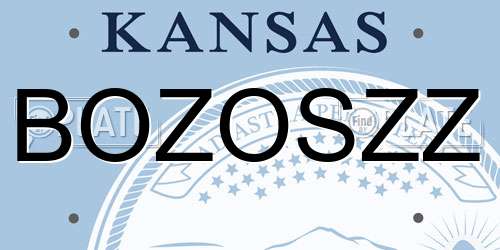 BOZOSZZ Kansas License Plate