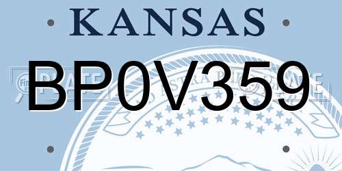 BP0V359 Kansas License Plate
