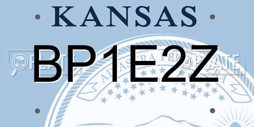BP1E2Z Kansas License Plate