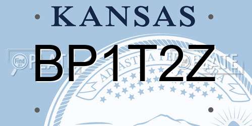 BP1T2Z Kansas License Plate