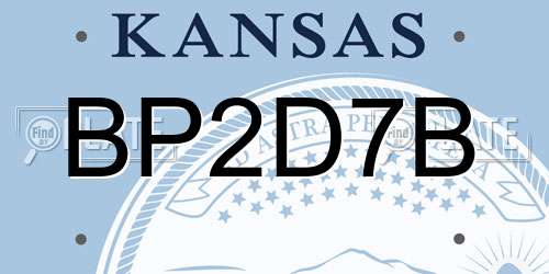 BP2D7B Kansas License Plate