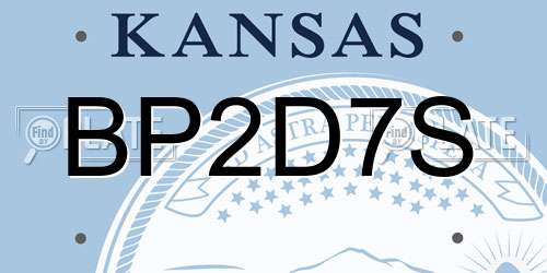 BP2D7S Kansas License Plate