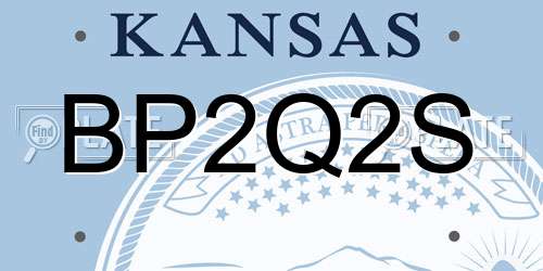 BP2Q2S Kansas License Plate
