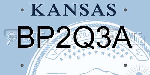 BP2Q3A Kansas License Plate