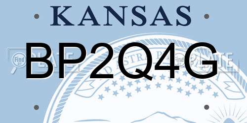 BP2Q4G Kansas License Plate