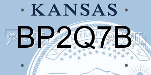 BP2Q7B Kansas License Plate