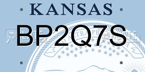 BP2Q7S Kansas License Plate