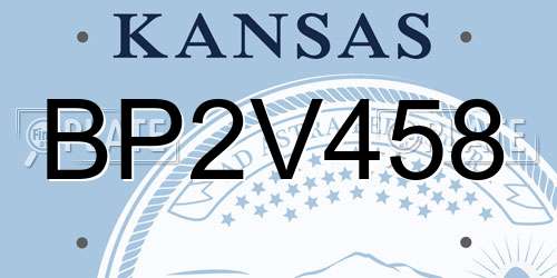 BP2V458 Kansas License Plate