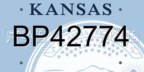 BP42774 Kansas License Plate